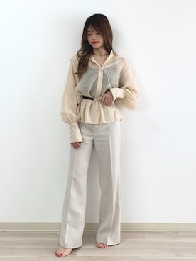 「Heather（ヘザー）のアイテム（アクセサリー）」を使った、Sachiyoさん（レディース・154cm）の春コーディネート