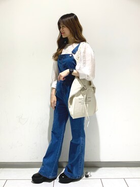 「Heather（ヘザー）のアイテム（オールインワン・サロペット）」を使った、Sachiyoさん（レディース・154cm）の春コーディネート