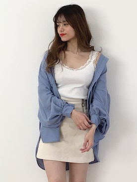 「Heather（ヘザー）のアイテム（アクセサリー）」を使った、Sachiyoさん（レディース・154cm）の春コーディネート