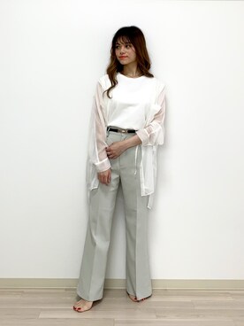 「Heather（ヘザー）のサイドスリットスケチュニックシャツ　885763（シャツ/ブラウス）」を使った、Sachiyoさん（レディース・154cm）の春コーディネート