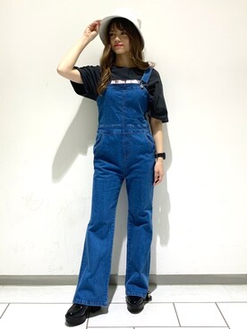 「Heather（ヘザー）のアイテム（オールインワン・サロペット）」を使った、Sachiyoさん（レディース・154cm）の春コーディネート