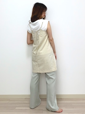 「Heather（ヘザー）のアイテム（スラックス）」を使った、Sachiyoさん（レディース・154cm）の夏コーディネート