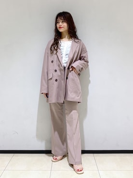 「へザー」｜「アイテム（スラックス）」を使った、Sachiyoさん（レディース・154cm）の春コーディネート