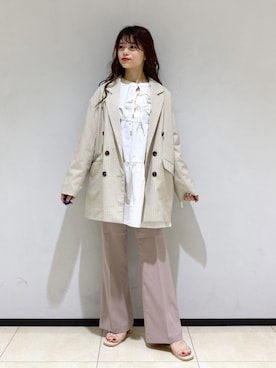 「へザー」｜「アイテム（スラックス）」を使った、Sachiyoさん（レディース・154cm）の春コーディネート