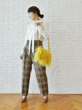 「ボウタイブラウス」｜DRESSTERIORさん（レディース・159cm）の秋コーディネート