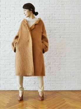 「袖ボリューム」｜「アイテム（その他アウター）」を使った、DRESSTERIORさん（レディース・159cm）の秋コーディネート