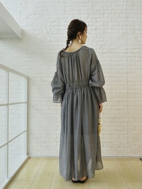 「アイテム（ドレス、グレー系）」を使った、DRESSTERIORさん（レディース・159cm）の夏コーディネート