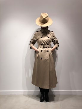 「定番」｜「アイテム（トレンチコート）」を使った、DRESSTERIORさん（レディース・163cm）の秋コーディネート