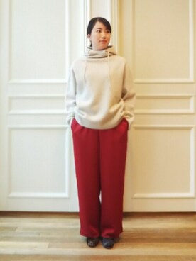 「カシミヤ」｜「アイテム（その他シューズ）」を使った、DRESSTERIORさん（レディース・156cm）の秋コーディネート