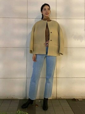 「ノーカラージャケット」｜DRESSTERIORさん（レディース・172cm）の秋コーディネート