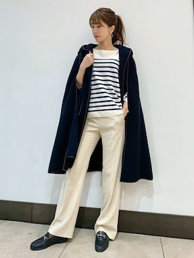 「マリン」｜「アイテム（ポンチョ）」を使った、DRESSTERIORさん（レディース・164cm）の秋コーディネート