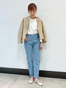 「ノーカラージャケット」｜DRESSTERIORさん（レディース・158cm）の冬コーディネート