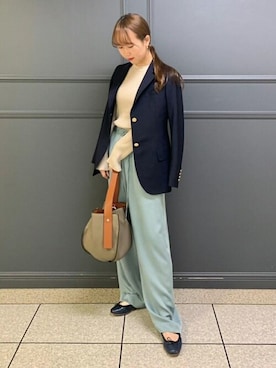 「ライトブルー」｜「アイテム（その他シューズ）」を使った、DRESSTERIORさん（レディース・154cm）の冬コーディネート