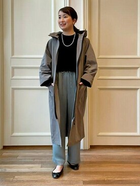 「アウターコーデ」｜「アイテム（その他シューズ）」を使った、DRESSTERIORさん（レディース・156cm）の春コーディネート