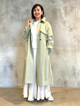 「カラーコート」｜「アイテム（トレンチコート）」を使った、DRESSTERIORさん（レディース・164cm）の春コーディネート