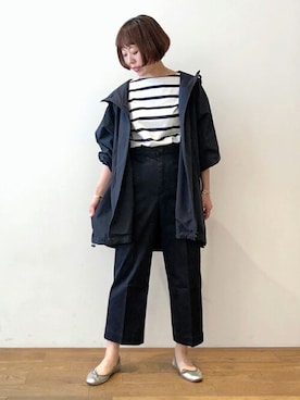 「フードコート」｜「アイテム（ブルゾン）」を使った、DRESSTERIORさん（レディース・155cm）の春コーディネート