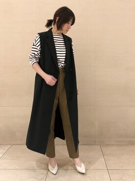 「DRESSTERIOR（ドレステリア）の◆【Marisol8月号/STORY6月号/CLASSY.5月号/LEE・GISELe・STORY4月号掲載】テーラードロングジレ（ベスト）」を使った、DRESSTERIORさん（レディース・161cm）の春コーディネート