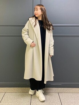 「フードコート」｜「アイテム（ワンピース/ドレス）」を使った、DRESSTERIORさん（レディース・154cm）の春コーディネート