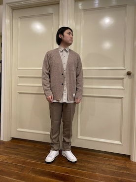 「アイテム（スーツパンツ）」を使った、DRESSTERIORさん（メンズ・168cm）の春コーディネート