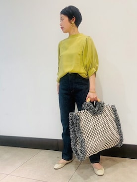 「sara mallika（サラ マリカ）のアイテム（バッグ）」を使った、DRESSTERIORさん（レディース・157cm）の春コーディネート