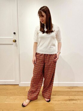 「アイテム（サンダル、ゴールド系）」を使った、DRESSTERIORさん（レディース・156cm）の春コーディネート