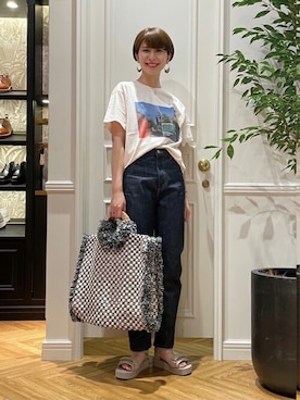 「sara mallika（サラ マリカ）のアイテム（バッグ）」を使った、DRESSTERIORさん（レディース・164cm）の夏コーディネート