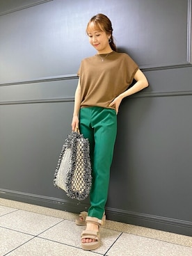 「sara mallika（サラ マリカ）のアイテム（バッグ）」を使った、DRESSTERIORさん（レディース・154cm）の夏コーディネート