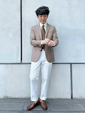 「アイテム（フォーマルスーツ/小物）」を使った、DRESSTERIORさん（メンズ・173cm）の夏コーディネート