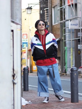 「アイテム（ジャージ）」を使った、Fukamiさん（メンズ・172cm・20代）の冬コーディネート