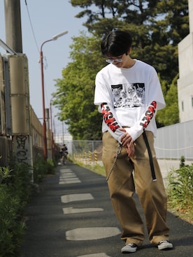 「SASQUATCHfabrix.（サスクワァッチファブリックス）のアイテム」を使った、Fukamiさん（メンズ・170cm）の春コーディネート