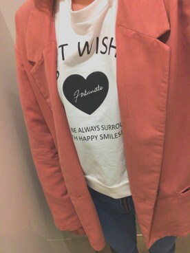 「Honeys（ハニーズ）のアイテム（Tシャツ/カットソー、ホワイト系）」を使った、MILANO®︎さん（レディース・155cm）の秋コーディネート