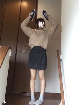 「学校」｜「アイテム（スウェット）」を使った、masさん（レディース・157cm）の秋コーディネート