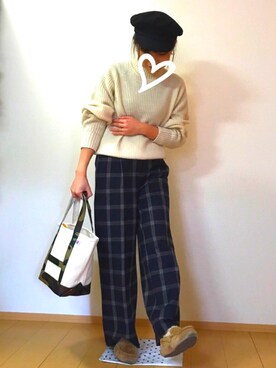 「アイテム（キャスケット）」を使った、ぷわさん（レディース・153cm）の冬コーディネート