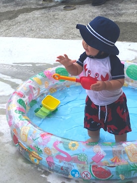 「Carter's（カーターズ）のアイテム（水着/着物・浴衣）」を使った、みんさん（キッズ・80cm）の夏コーディネート