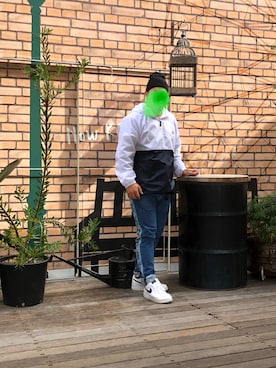 「Levi's（リーバイス）のアイテム（ナイロンジャケット）」を使った、よっぴさん（メンズ・169cm）の秋コーディネート