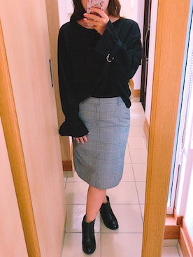 「Honeys（ハニーズ）のアイテム（ブーティ）」を使った、R!SAPさん（レディース・156cm）の秋コーディネート