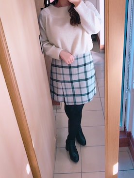 「JEANASIS（ジーナシス）のアイテム（ブーティ）」を使った、R!SAPさん（レディース・156cm）の冬コーディネート