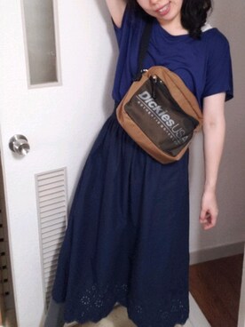  yuriさんの「ハイウエストコットンローンレースロングスカート」を使ったコーディネート