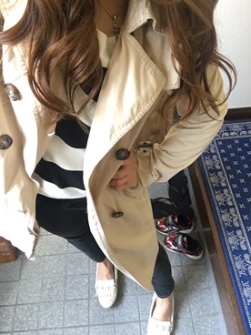 「GAP（ギャップ）のアイテム（トレンチコート）」を使った、yoppyyさん（レディース・142cm）の春コーディネート