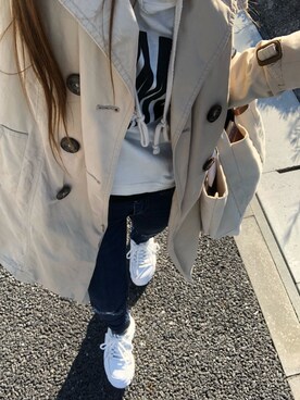 「GAP（ギャップ）のアイテム（トレンチコート）」を使った、yoppyyさん（レディース・142cm）の秋コーディネート