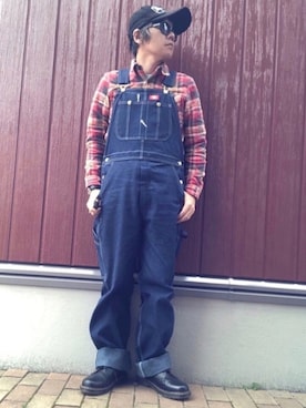 「アイテム（サロペット/オーバーオール）」を使った、Mr.M(サブ垢毎日更新)さん（メンズ・169cm）の春コーディネート