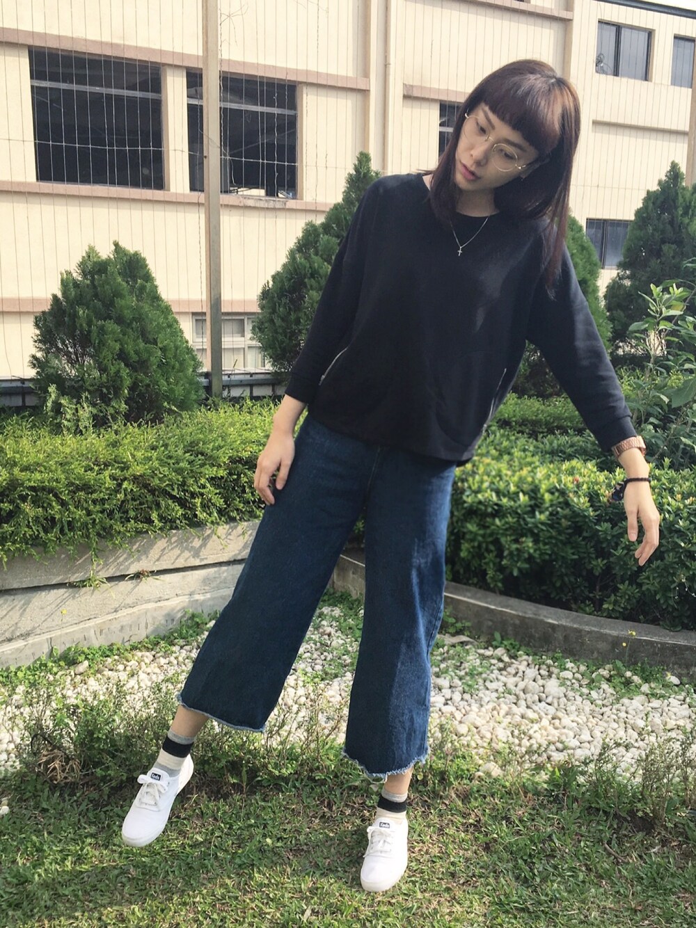 「KedsのKeds ® 'Triple Core' Sneaker (Women)（スニーカー、ホワイト系）」を使った、Swan Duさん（レディース・166cm）の冬コーディネートの1枚目の写真