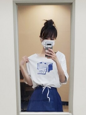 「フォロー、イイネ、お気に入り登録お願いします♡」｜「アイテム（スカート）」を使った、xxxmarikoxxxさん（レディース・156cm）の夏コーディネート