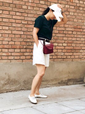「AFNYのアイテム（帽子、ホワイト系）」を使った、老米さん（レディース・160cm）の秋コーディネート