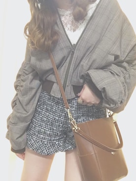 「へザー」｜「アイテム（ブルゾン）」を使った、miyamaiさん（レディース・151cm）の秋コーディネート