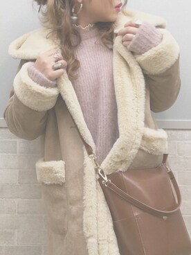 「へザー」｜「アイテム（その他アウター）」を使った、miyamaiさん（レディース・151cm）の冬コーディネート