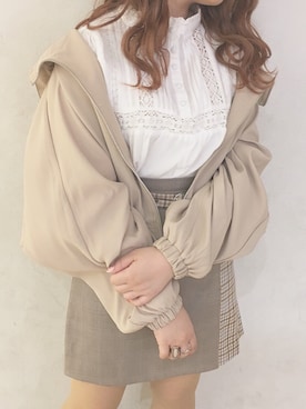 「Heather（ヘザー）のアイテム（ミリタリージャケット）」を使った、miyamaiさん（レディース・151cm）の春コーディネート