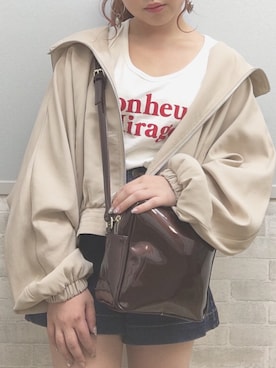 「Heather（ヘザー）のアイテム（ミリタリージャケット）」を使った、miyamaiさん（レディース・151cm）の夏コーディネート