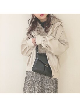 「ハイネックトップス」｜「アイテム（その他アウター）」を使った、miyamaiさん（レディース・151cm）の春コーディネート