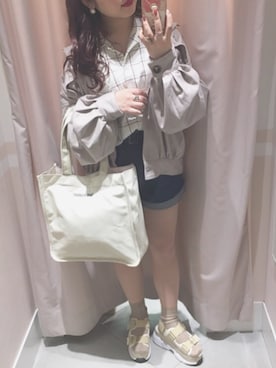 「スポサン」｜「アイテム（その他アウター）」を使った、miyamaiさん（レディース・151cm）の春コーディネート